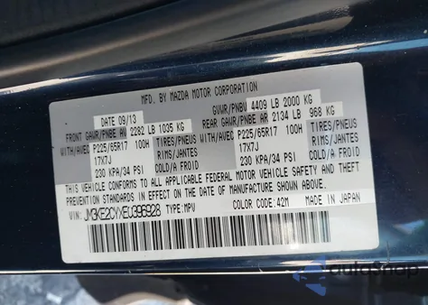 2014 Mazda Cx-5 Touring из США, поврежденный, VIN JM3KE2CYXE0396928